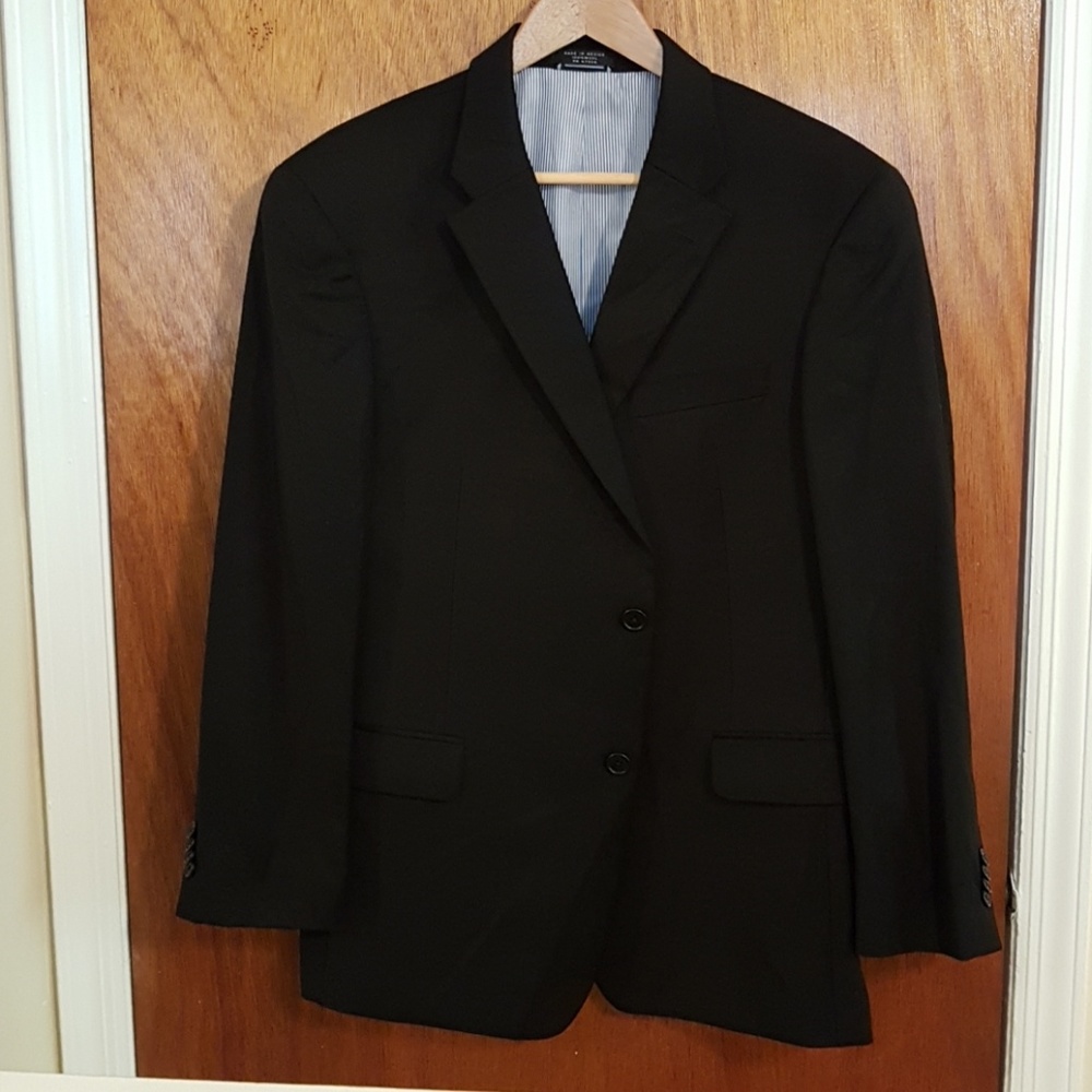 Tommy Hilfiger Black Suit 100% Wool 42R, 34x30